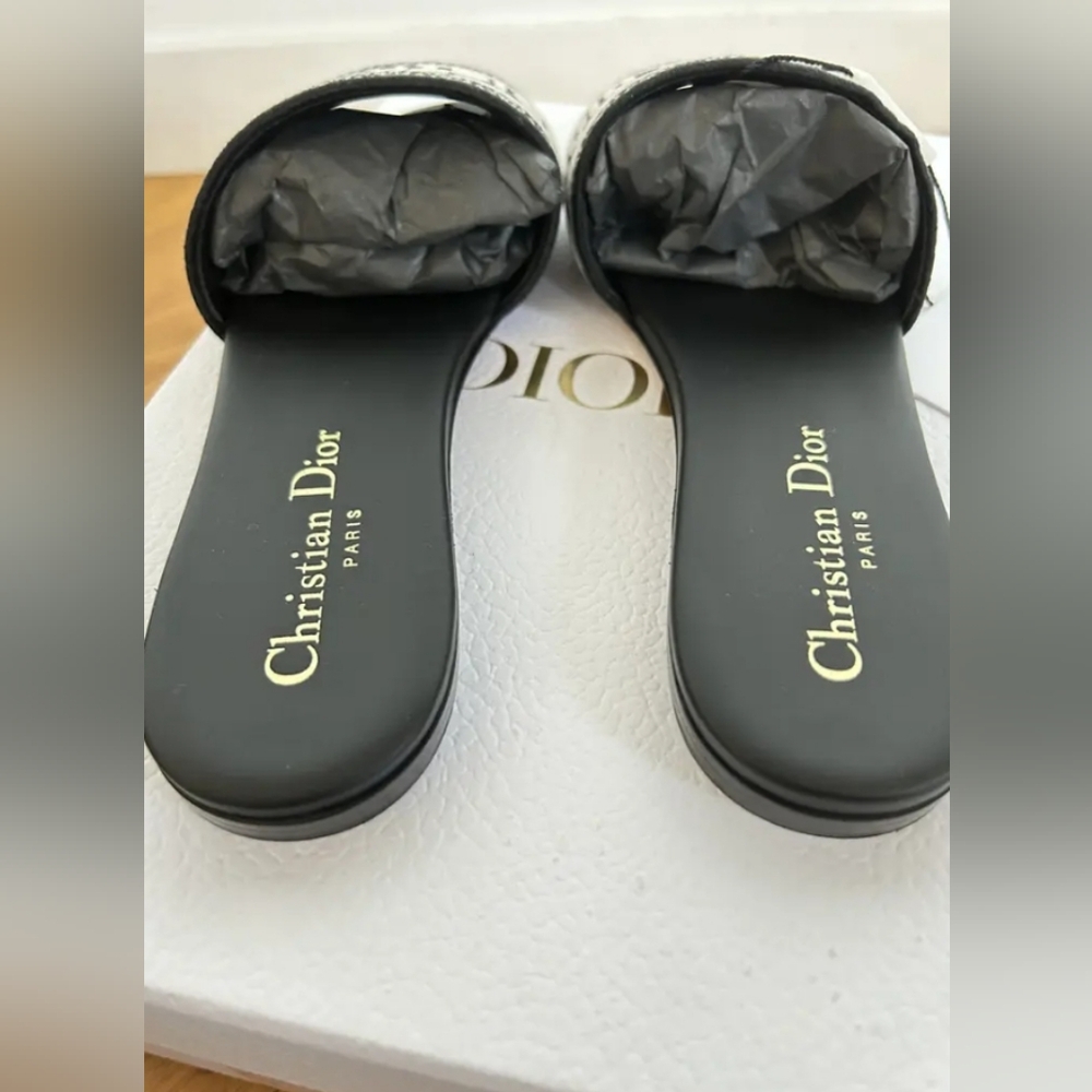 Dior Christian Dway Slide Black Sandals - Picture 3 of 7